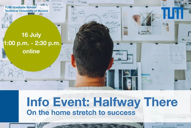 Man looking at a clipboard, announcement for info event on 16 July